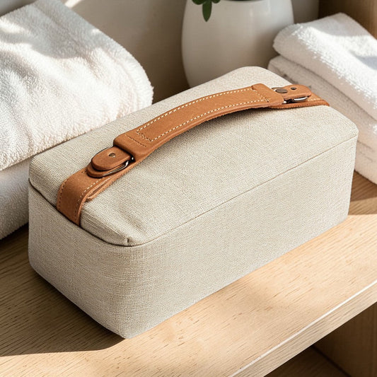 Taver Toiletry Bag - 100% Natural Sustainable Linen - Professional Grade Fiber Integrity - Personal Care Organizer - Heritage Series