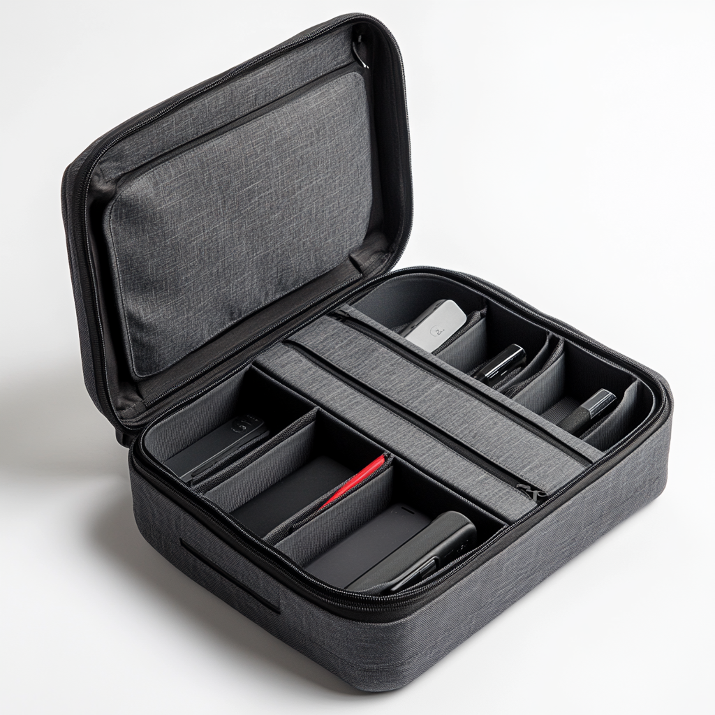 Taver Tech Bag - High-Density Ballistic Nylon - Professional Grade Electronic Organizer - Water Resistant Structural Padding - Charcoal Grey