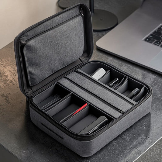 Taver Tech Bag - High-Density Ballistic Nylon - Professional Grade Electronic Organizer - Water Resistant Structural Padding - Charcoal Grey