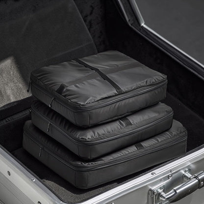 Taver Packing Cube Set - 3 Piece Modular Travel System - Industrial Grade Compression Bag - Professional Grade Volume Optimization - Matte Black