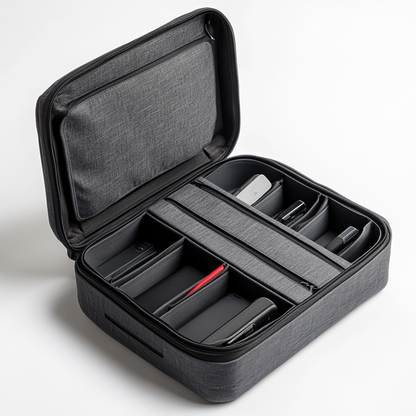 Taver Tech Bag - High-Density Ballistic Nylon - Professional Grade Electronic Organizer - Water Resistant Structural Padding - Charcoal Grey